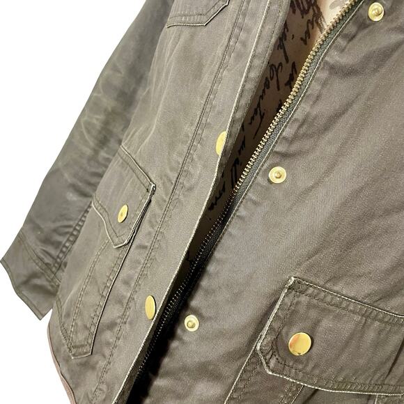 J.Crew Women’s Green Downtown Waxed Canvas Field Jacket Casual Size Small - Picture 9 of 11